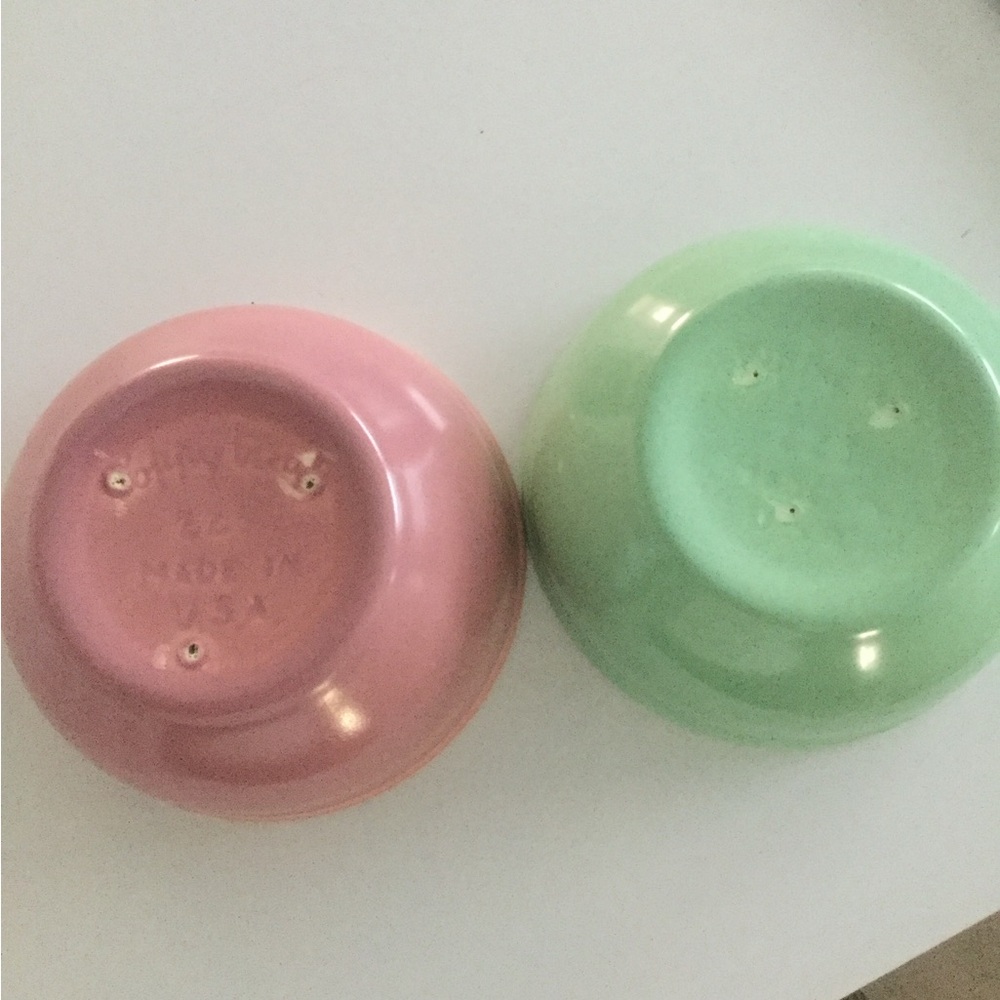 Vintage Pink and Green Poppy Trail bowls
